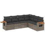  The Living Store Vrtna sedežna garnitura 6-delna z blazinami siv poli ratan - Vrtna Sedežna Garniture, (21443422) | Shoptok.si