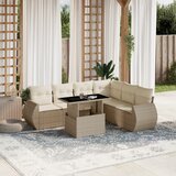 vidaXL 7-dijelni set vrtnih sofa od poliratana s jastucima bež | shoptok.hr