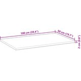  Površina za umivaonik neobrađena 100x50x2 cm od drva bagrema | shoptok.hr