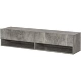 HOMCOM viseče televizijsko stojalo s 4 predali in 2 zložljivima vratoma, konzola za televizor do 60'' in odprtinami za kable, siva, 140x32x31 cm, (20745566) Cene