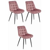  BERA stolica - tamno ružičasti baršun / crne noge x 3 | shoptok.hr