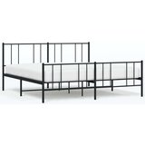 Metalni okvir kreveta uzglavlje i podnožje crni 200x200 cm | shoptok.hr