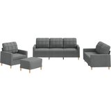  4-dijelni set sofa s jastucima tamnosivi od tkanine | shoptok.hr