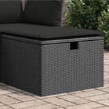 vidaXL Vrtni stolček z blazino črn 55x55x37 cm poli ratan Cene
