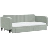  Dnevni krevet na razvlačenje svjetlosivi 100x200 cm baršunasti | shoptok.hr