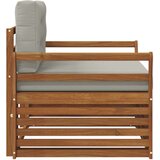  Set vanjskih sofa Čvrsto drvo akacije i poliester Prirodna - Prirodna i svijetlo siva Zakrivljeni | shoptok.hr