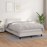  Box spring postelja z vzmetnico bel 120x200 cm umetno usnje, (20725538) Cene