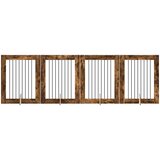  Vrata za pse s postoljem 4 pcs Dimljeni hrast 80 x 100 cm | shoptok.hr
