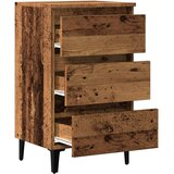  Krevetni ormarić s metalnim nogama staro drvo 40x35x69 cm | shoptok.hr