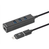 Manhattan Docking stanica, 3xUSB 3.0, Tipe-C/A adapter, Crna | Eponuda.ba