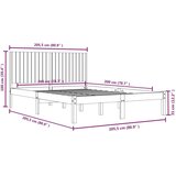  Posteljni okvir črn iz trdne borovine 200x200 cm, (20647404) | Shoptok.si