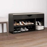 Klupa za cipele s jastukom siva 104 x 30 x 49 cm od iverice | shoptok.hr