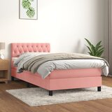 The Living Store Box spring postelja z vzmetnico roza 90x190 cm žamet - Box Spring Postelja, (21491431) Cene