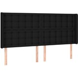  The Living Store Vzglavje z ušesi črno 163x16x118/128 cm blago - Vzglavje, (21453804) | Shoptok.si