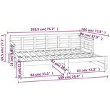  Izvlečna dnevna postelja črna trdna borovina 2x(90x190) cm, (20724982) | Shoptok.si
