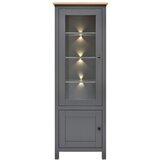 Bessagi Home Vitrina Claudio, Temno Siva, Barva Hrasta, Led | Shoptok.si