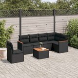  7-dijelni set vrtnih sofa od poliratana s jastucima crni | shoptok.hr