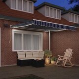  Skrovita tenda Plava i bijela 350 x 250 cm Poliester i aluminij | shoptok.hr
