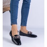 D/CEO marka niezdefiniowana Black patent leather loafers with crystals Balonia | ePonuda.com
