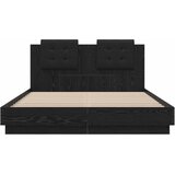  Okvir kreveta s uzglavljem s uzglavljem Crni hrast 120 x 200 cm | shoptok.hr