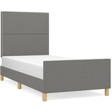 Maison Chic Posteljni okvir - Enojna postelja - Postelja za odrasle brez vzmetnice temno siv 90x190 cm blago-J7896, (21761515) Cene