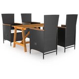  5-dijelni vrtni blagovaonski set crni | shoptok.hr