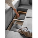 Miuform Siva sklopiva kutna garnitura od samta (s desnim kutom/u obliku slova "U") Lazy Lukka – | shoptok.hr