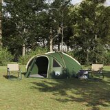 vidaXL Šator s krovom Zelena Srednja Poliester i stakleni vlak | shoptok.hr