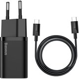 Baseus Super brzi punjač 25W sa USB-C kablom 1m crni | Eponuda.ba
