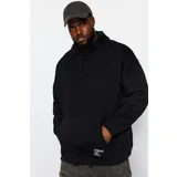 Trendyol Plus Size Sweatshirt - Black - Oversize