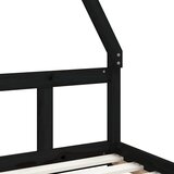  Okvir za dječji krevet crni 90 x 200 cm od masivne borovine | shoptok.hr