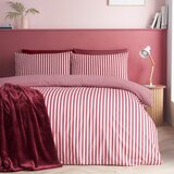 Catherine Lansfield Bordo rdeča enojna posteljnina 135x200 cm Epping Textured Stripe &amp;ndash; Slike