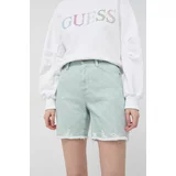 Guess Kratke hlače ženski, zelena barva