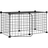  Kavez za ljubimce s 8 panela i vratima crni 35 x 35 cm čelični | shoptok.hr