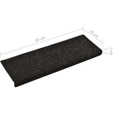  Otirači za stepenice 5 kom crni 65x21x4 cm prošiveni | shoptok.hr