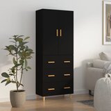 vidaXL Visoka komoda črn 70x34x180 cm inženirski les Cene