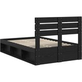  Krevetna konstrukcija Crna 120 x 200 cm Čvrsto borovo drvo | shoptok.hr