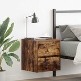  Zidni noćni ormarići 2 kom dimljenog hrasta 38x34x40 cm | shoptok.hr