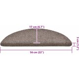  Prostirke za stepenice, samoljepljive, 30 kom, 56x17x3 cm, bež, poluokrugle | shoptok.hr