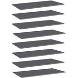 Police za knjige 8 kom visoki sjaj sive 80x30x1,5 cm od iverice | shoptok.hr