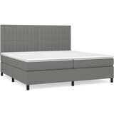 Maison Chic Box spring postelja - Vzmetna postelja z vzmetnico temno siva 200x200 cm blago SL6663, (21904948) | Shoptok.si