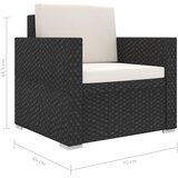  8-dijelna vrtna garnitura od poliratana s jastucima crna | shoptok.hr