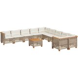 vidaXL 11-dijelni set vrtnih sofa od poliratana s jastucima bež | shoptok.hr