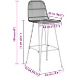 Barska stolica 2 pcs Crna 44 x 55 x 109 cm Ratan i Čelik | shoptok.hr