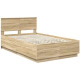  Krevetna konstrukcija S LED lampica Sonoma hrast 120 x 190 cm | shoptok.hr
