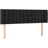  Uzglavlje s ušima crno 147x16x78/88 cm baršunasto | shoptok.hr