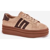 Boto Women's Platform Sneakers Made of Natural Suede Beige Eldira | Shoptok.si