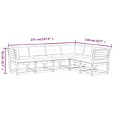  6-dijelni set vrtnih sofa s jastucima voštano smeđi od borovine | shoptok.hr