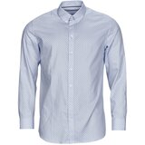 Selected Srajce z dolgimi rokavi ETHAN MICRO MOTIF SLIM FIT Modra Cene