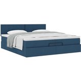  Otomanski krevet s madracem plavi 200x200 cm od tkanine | shoptok.hr